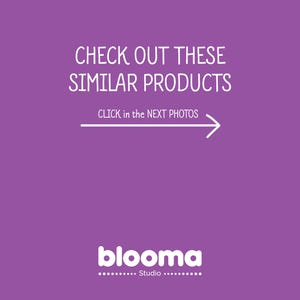 May include: Purple background with white text that reads "CHECK OUT THESE SIMILAR PRODUCTS CLICK in the NEXT PHOTOS" with a white arrow pointing to the right. Below the text is the word "blooma" in white with the word "Studio" in smaller white text below it.