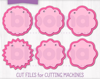 Scallop banner SVG, 2 layers, Bunting svg, Circle banner svg, Diy birthday banner, Printable bunting, Laser cut files, PNG JPG Ai Eps files