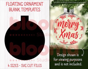 Floating ornament SVG, Transparent ornament template svg, Plastic ornament svg, Round clear ornament svg, PNG JPG Ai Eps, Commercial use