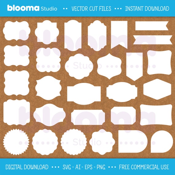 White Labels SVG White Label PNG Bundle Frames Svg Tags - Etsy