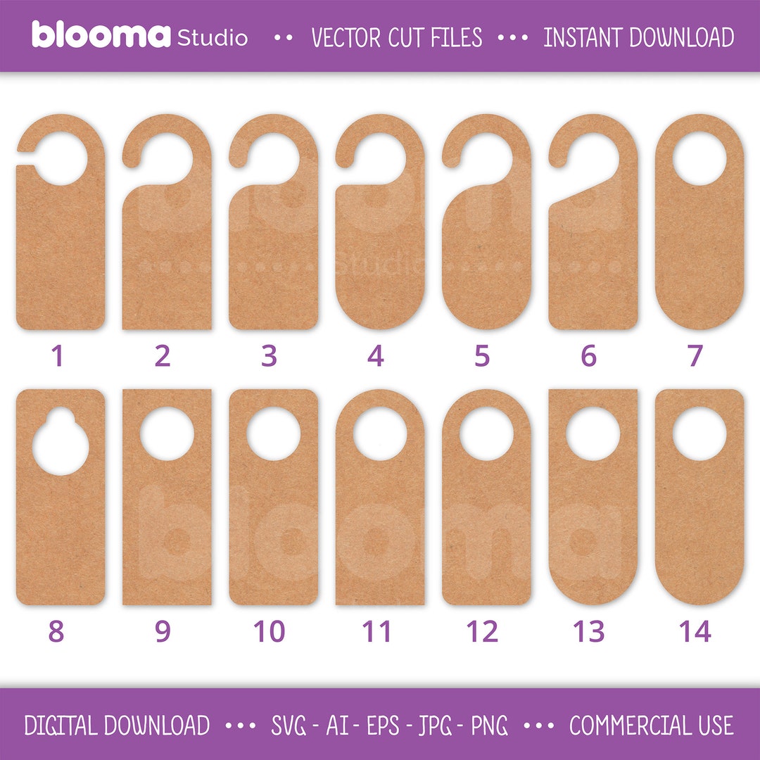 Door Hanger SVG, Door Knob Hanger Svg, Laser Cut Files, Door Hanger ...