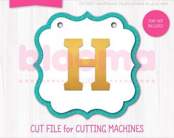 Banner SVG, Bunting template, Fancy garland svg, Printable banner, Birthday party decor, Laser cut files, JPG PNG Ai Eps, Commercial use