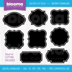 Classic frames SVG, Labels svg, Tags svg, Decorative frame svg, Vector frame, Frame template, Frame clipart, Laser cut file, PNG JPG Ai Eps