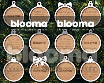 Blank ornament SVG, Personalized wood ornament svg, Round ornament bundle svg, Ornament laser files, Christmas ornament svg, Commercial use
