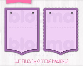 Scalloped banner svg, Party banner PNG, Banner flag svg, Birthday banner printable, Banner template, Layered laser cut files, Commercial use