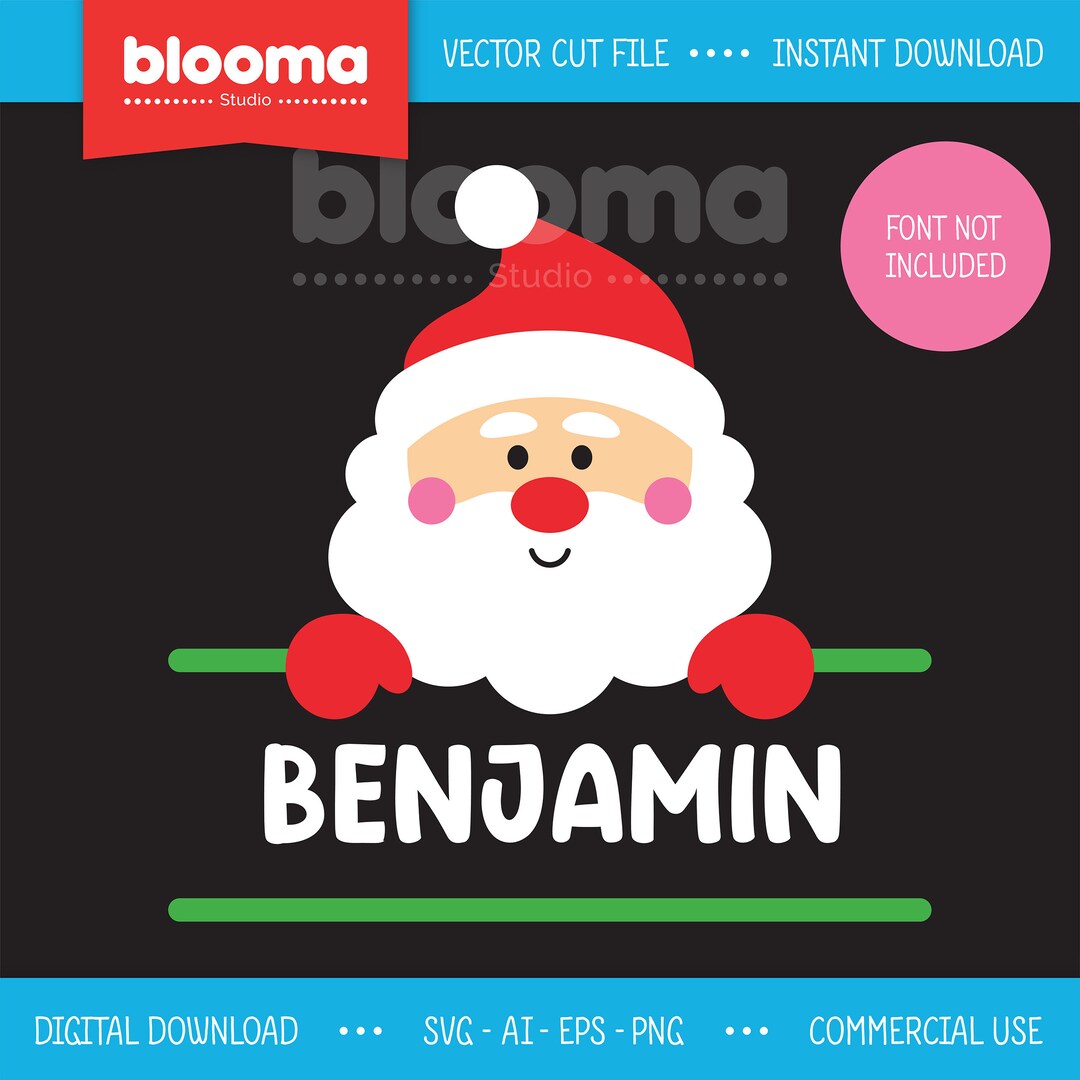 Santa Names Svg Santa Name SVG, Santa Kids Svg, Cute Santa Svg, Santa Cut File, Santa ...