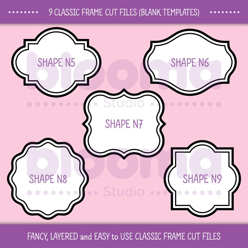 Classic frames SVG Labels svg Sign svg Decorative frames Etsy España