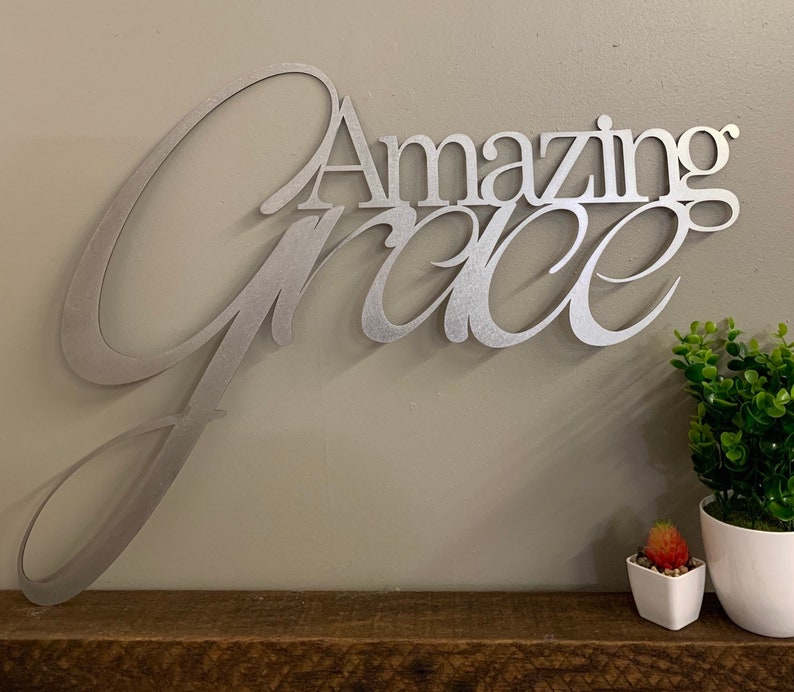 Amazing Grace Metal Home Decor Sign Metal Wall Art Metal Etsy