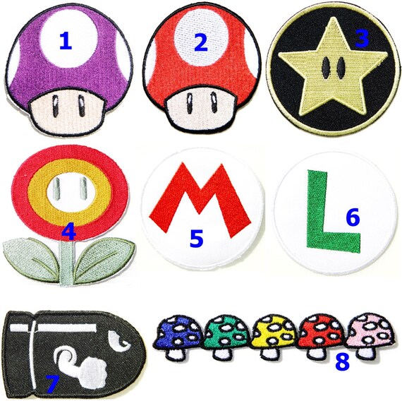 Mario Sign Badge Emblem Patch Iron on Applique Hot Fix Craft T | Etsy