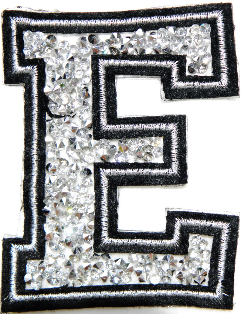 3 A-Z Letter Crystal Diamond Sparkle Name Tag Badge Patch Iron On Sew Hot fix Craft Clothes T shirt Jacket Decorative Costume Gift