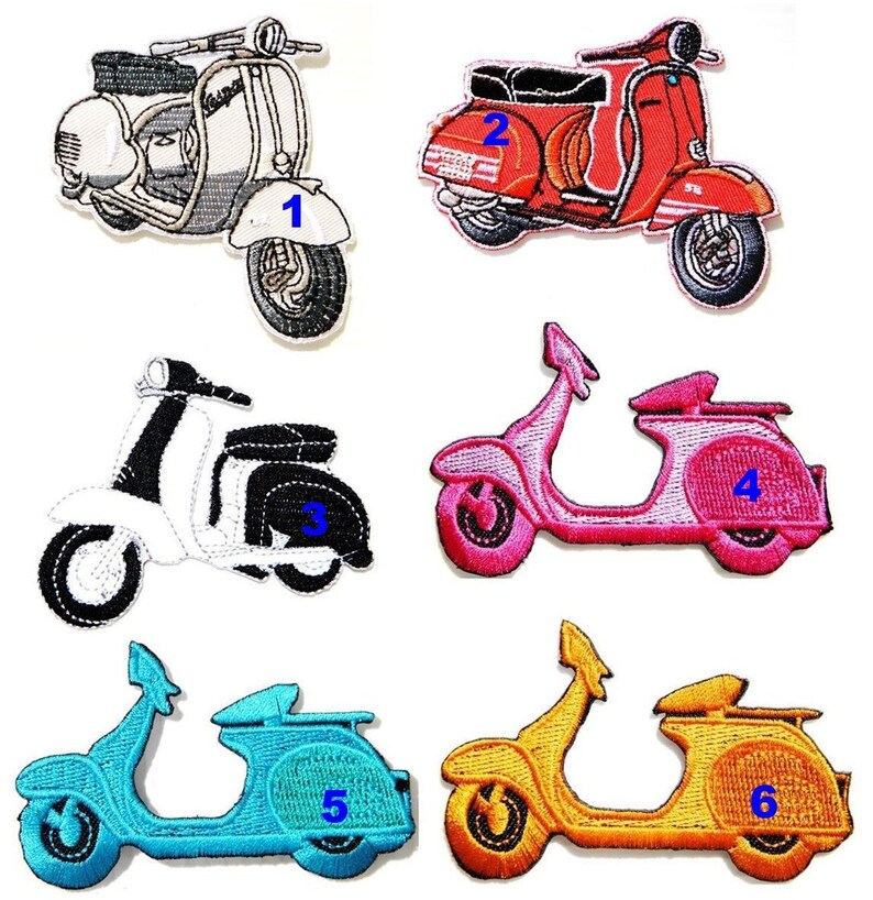 VESPA SCOOTER Embroidered Patch Iron Sew Logo Motorcycle Biker