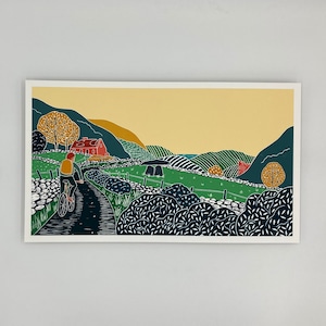 Freewheeling Through the Patchwork Hills - Art print