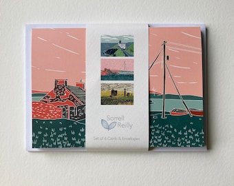 Irish Landscapes part 2 - Set of 6 notecards and envelopes, taken from my original designs. Blank inside