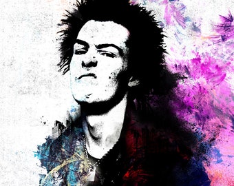 Sid Vicious Canvas Print: Punk Rock Art