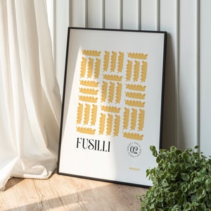 Pasta Fusilli Print ~ Kitchen Poster ~ Italy Cooking Wall Print - Italian Food Illustration ~ Kitchen Wall Art ~ Pasta Lover House Gift