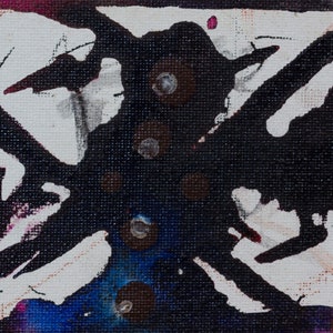 The Fierce God Krishna Yamari: Mixed Media on Canvas Panel Painting (6x4 inches)