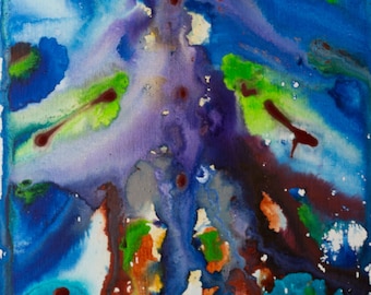 Vitriolo rebelde: pintura original en técnica mixta sobre lienzo (30,5 x 40,6 cm)