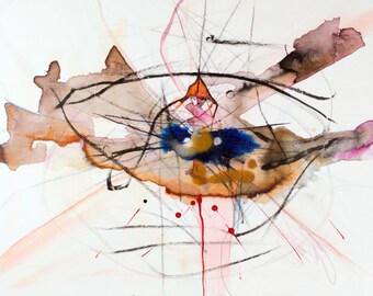 The Chaotic Death of Ignorance: Mixed Media on Canvas Panel Painting (36x24 inches)