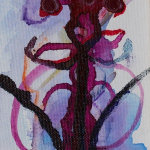 The Fierce God Begtse: Mixed Media on Canvas Panel Painting (4x6 inches)