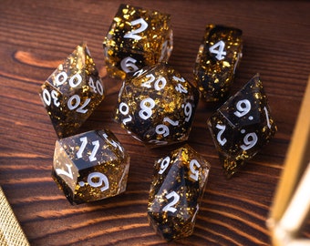 Gold Handmade Resin Dice Set RPG Game DND MTG Tabletop Gaming