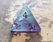 Set Of Gemstone Fluorite Hand Carved 7 Polyhedral Dice DnD Dice Set - Dungeons and Dragons, RPG Game DND MTG Game