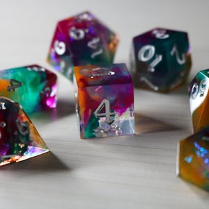 Handgemaakte harsdobbelstenen set RPG-game DND MTG-game voor op tafel