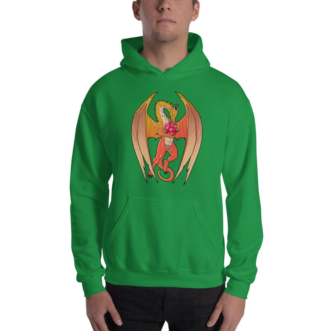 Hooded Sweatshirt Dragon Dice DND Gift for Dnd D20 - Etsy