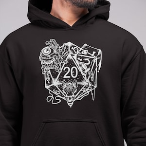 Fantasy Hoodie- Dice Art - DND - Gift For Dnd - D20 Gift Sweatshirt- Game Master - Adventure - RPG Shirt