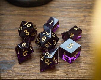 Mystic Violet Resin DND Dice Set