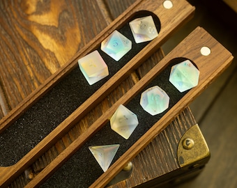 Black Walnut Wood Magnetic Dice Storage Box