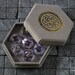 Hand Carved Purple Zircon Glass (And Box) Polyhedral Dice DnD Dice Set - RPG Game DND Dice