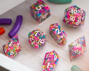 Sugar Rush Handmade Resin DND Dice Set