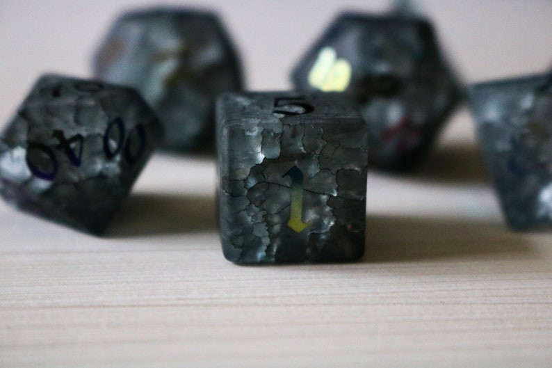 Black Inked Lightning Glass Cracked Glass and Box Polyhedral Etsy
