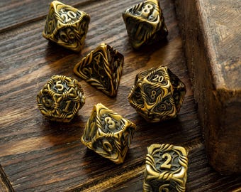 Briarbound Bronze Hollow Metal DND Dice Set