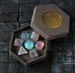 Gemstone Raised Dichroic Glass Polyhedral Dice (With Box) DnD Dice Set 