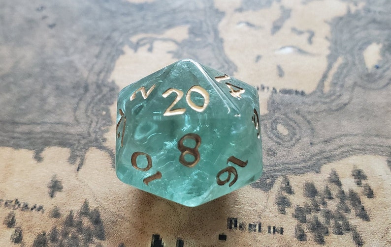 Green Fluorite Gemstone Dice Chlorophane  Hand Carved image 6