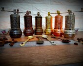 Grinder,(2 mills) Turkish Grinder, Mill, Pepper Shakers, Manual Spice Grinder, Hand Spice Grider For Pepper, Salt, Coffee, 4.2in,11cm