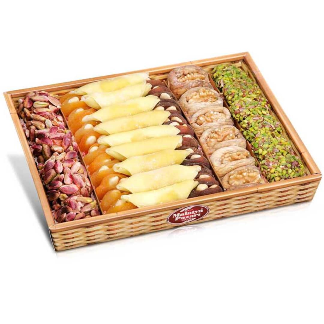 Natural Dried Fruit and Nut Basket, Christmas Gift, Dried Fruit Gift Basket 1000gr35.27 Oz