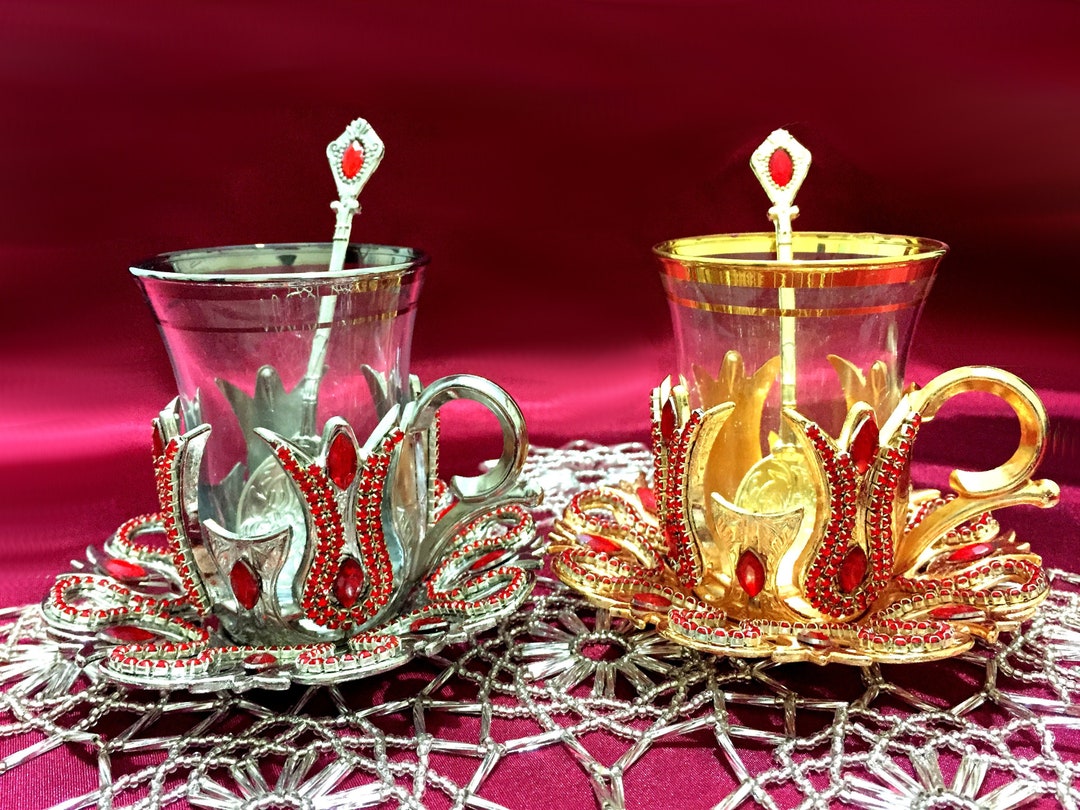 Turkish Cup Teacup Set Tea Cup Sets Tea Sets Red Tulip Etsy