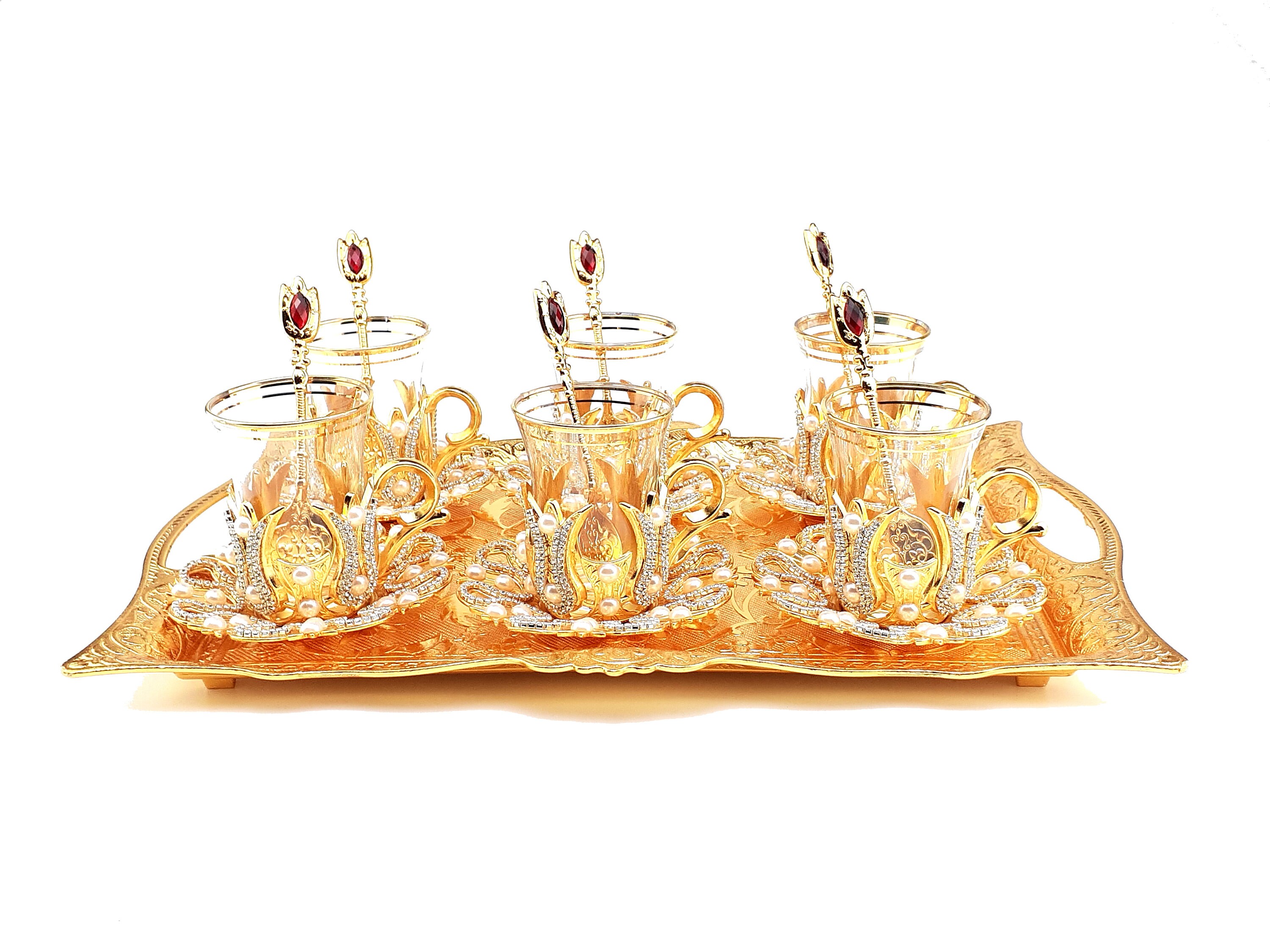 25pcs Tea Cups Set With Tray Tea Set 6 People Tea Cups Etsy