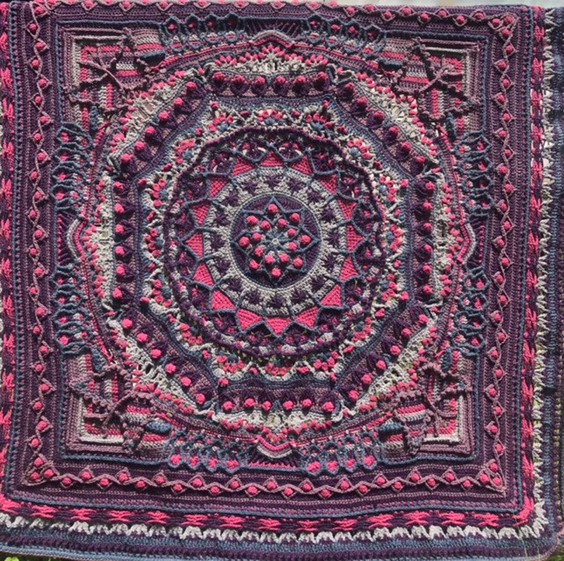 Crochet Afghan Mandala Handmade Crochet Blanket Boho Style Etsy Australia