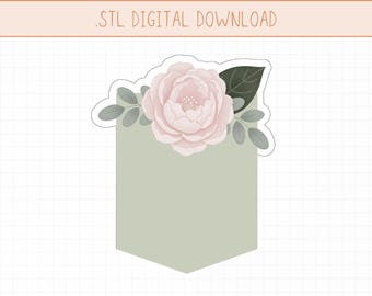 Floral Plaque Cookie Cutter STL