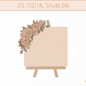 Floral Sign Cookie Cutter STL