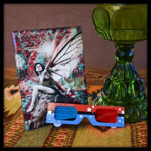 Glass Photo Image of 3D Fairy with 3D Glasses