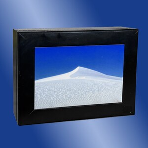 Wooden Keepsake Box with Ceramic Tile Art Sublimation of White Sands National Park.