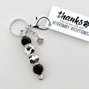 Paw Print Keychain: Vet Tech Receptionist Thank You Gift K7