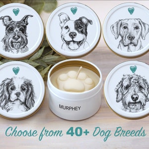 Paw Print Candle Gifts for Dog Lover, Personalized  Dog Candle, Handmade Candle for Dog Mom, Candle Under 20, 4 oz. Paw Print Soy Candle, C7