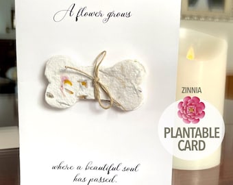 Personalized Dog Memorial Seed Paper Card: Plantable Zinnia Sympathy Gift M2