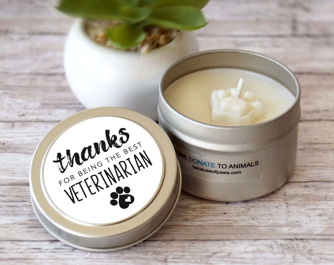 4 oz vétérinaire Merci Paw Print Cadeau bougie de Merci Etsy