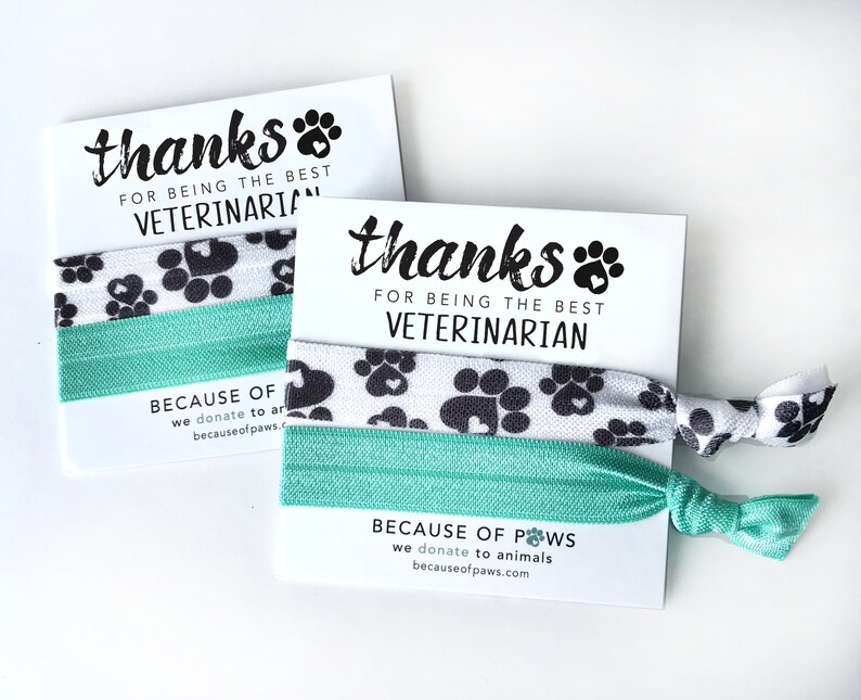 Veterinarian Thank You Gift Hair Tie Greeting Card Vet Etsy
